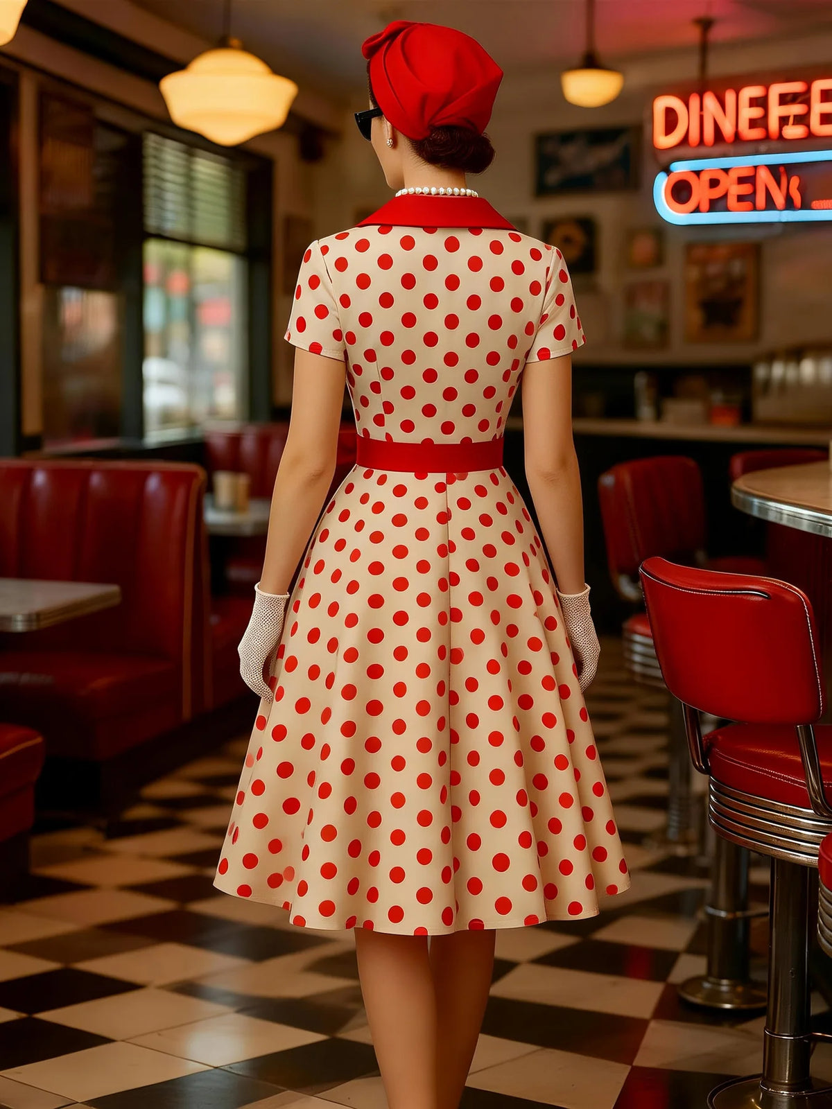 Women's Polka Dot 50s Party Dress