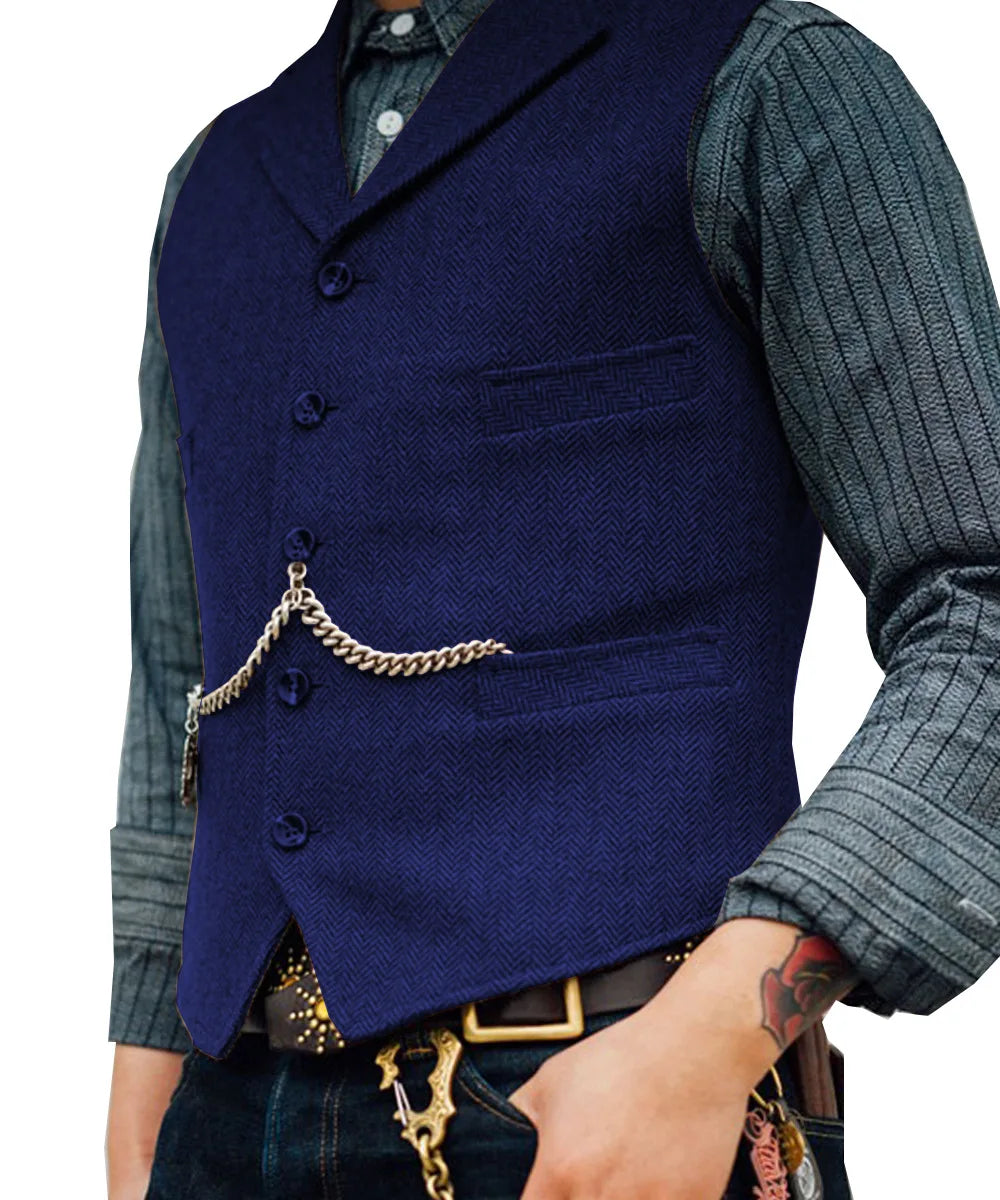 Men's Wool Tweed Waistcoat – Wedding Vest