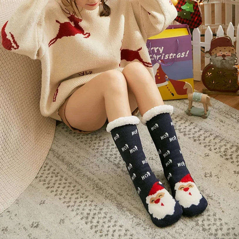 Christmas Fuzzy Slipper Socks