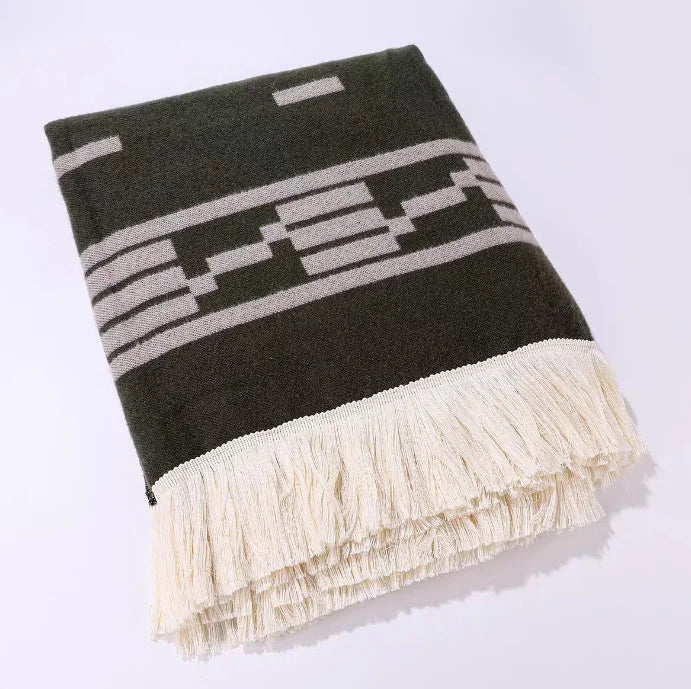 Men's Fringed Knit Poncho Cape