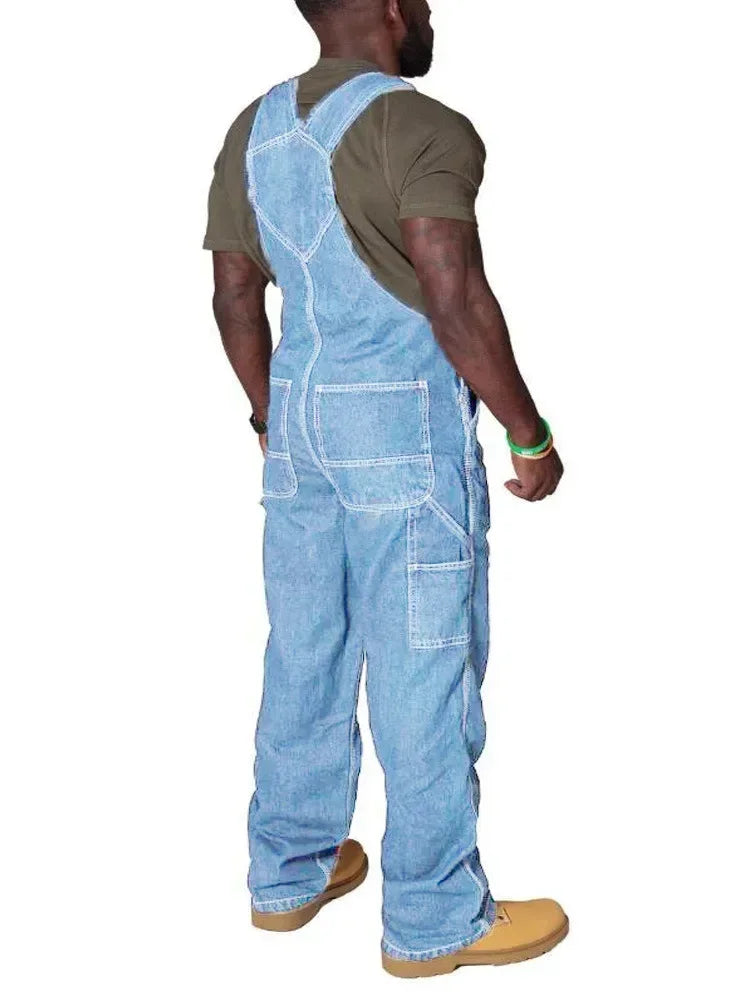 Men's Cargo Denim Jumpsuit