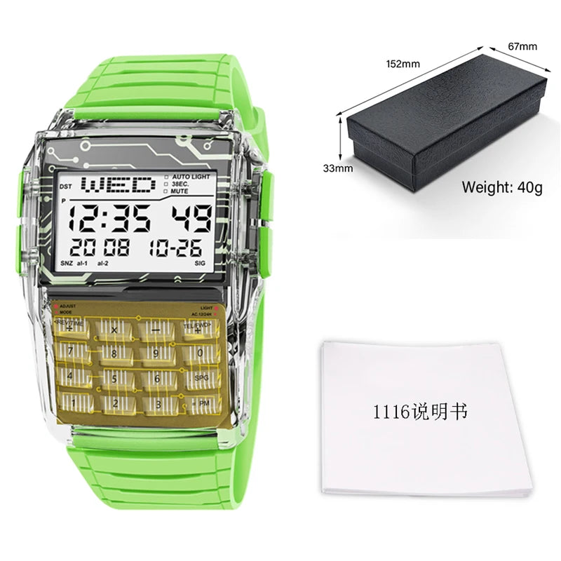 Men's Calculator Watch – LED Digital Sports Watch