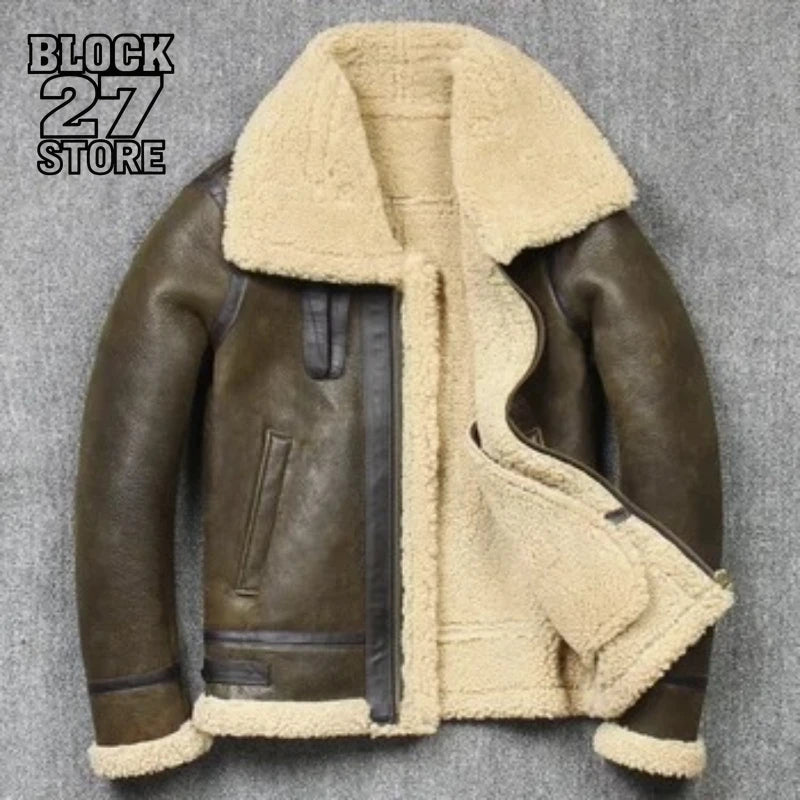 Men's Harajuku Aviator Shearling Bomber Jacket