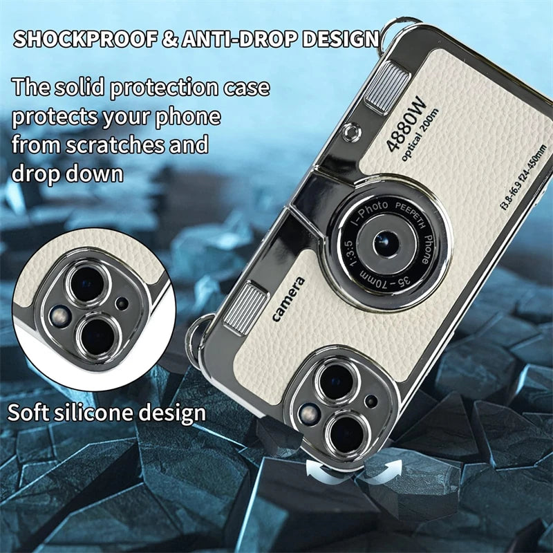 Vintage Camera Phone Case with Strap
