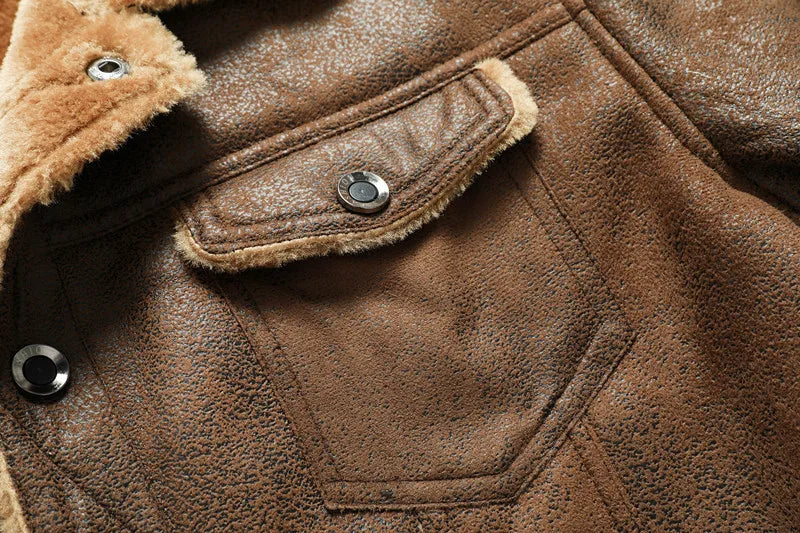 Men's Genuine Leather Bomber Jacket