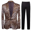 Men's Leopard Print Blazer Suit Set