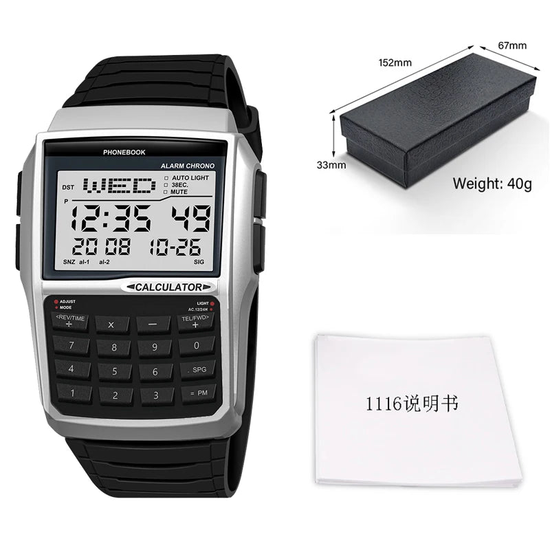 Men's Calculator LED Sports Watch