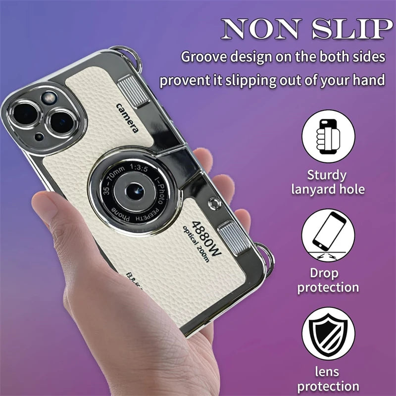 Vintage Camera Phone Case with Strap