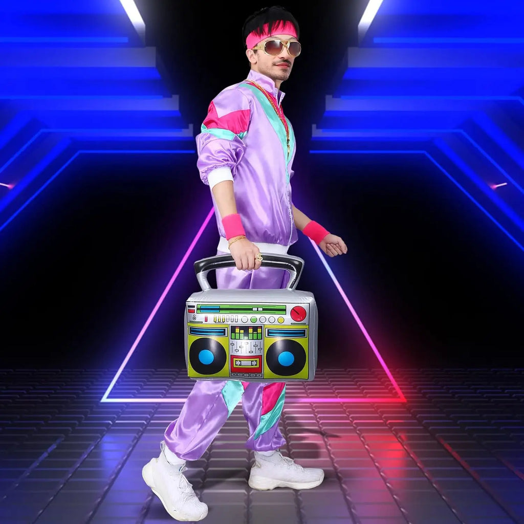 80s retro tracksuit set in blue colorway
