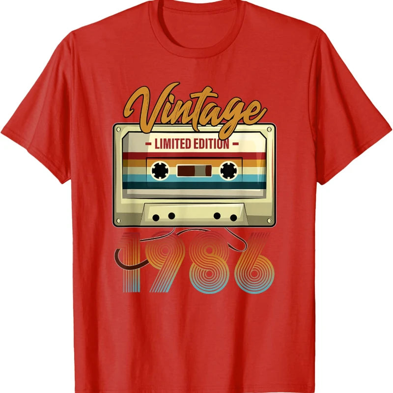 Vintage 1986 Birthday Cassette Tape T-Shirt