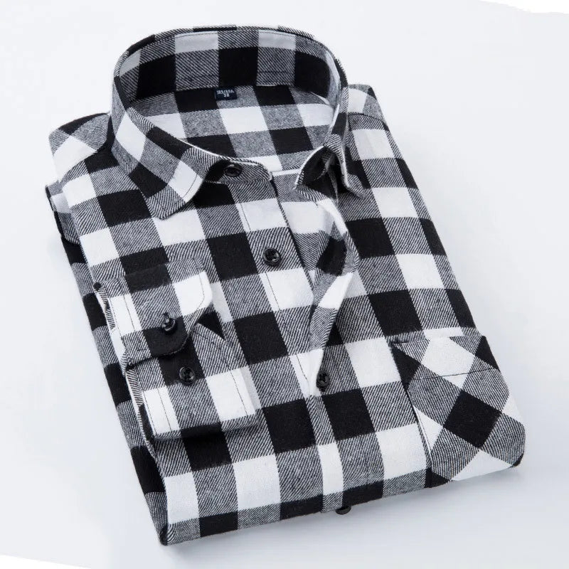Men's Red Checkered Flannel Shirt