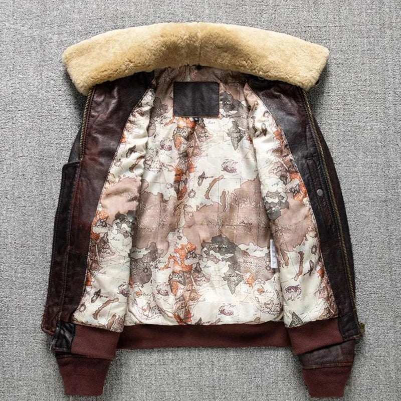 Men's Air Force Flight Jacket – Fur Collar Leather Coat