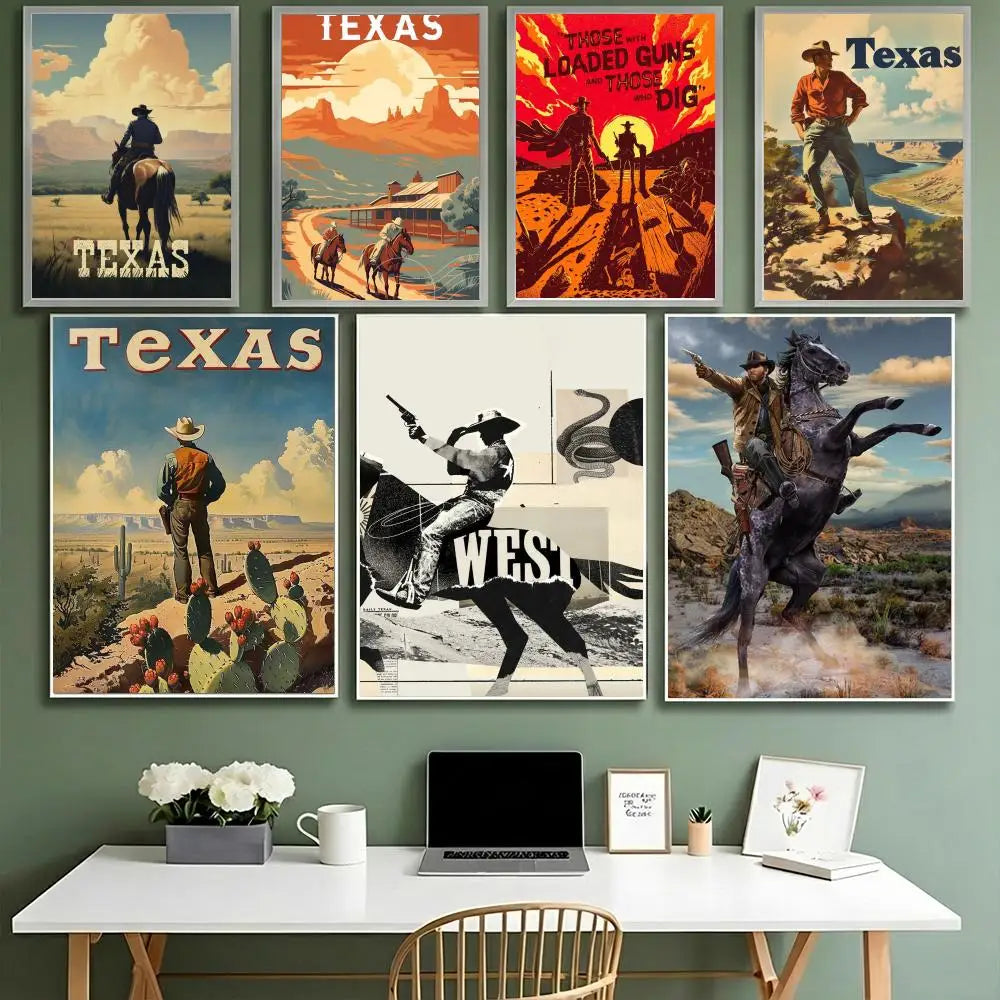 Western Cowboy Retro Poster (Alternate Design)