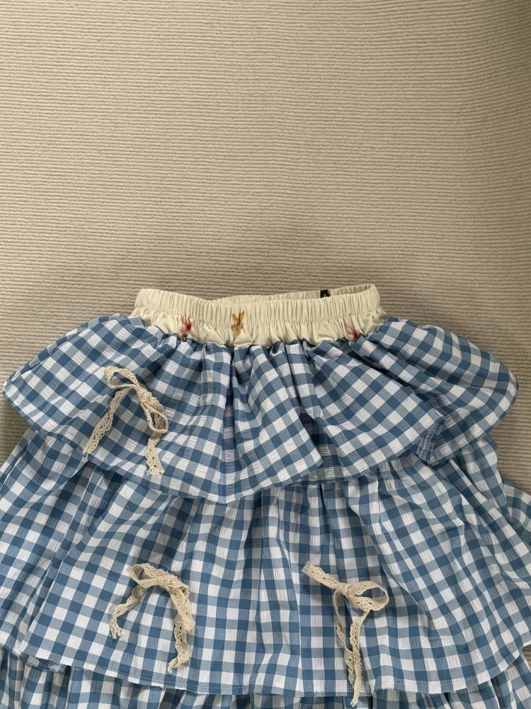 Women's Patchwork Plaid Skirt – Y2K Harajuku Style