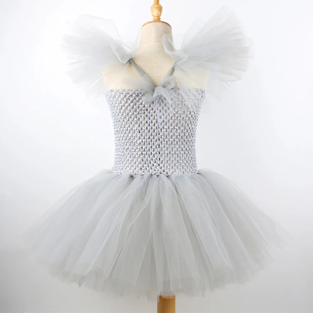 Kids' Grey Clown Halloween Costume Dress
