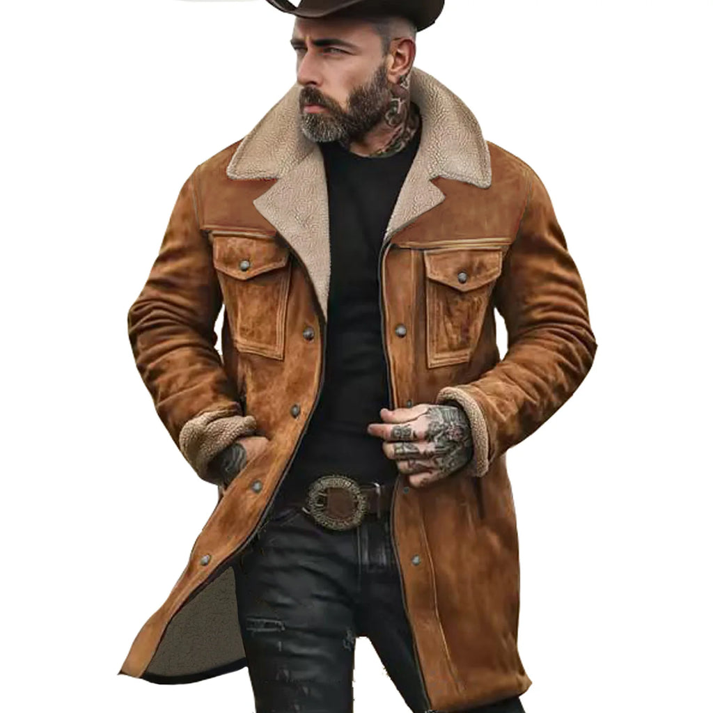 Men's Suede Multi-Pocket Zip Jacket