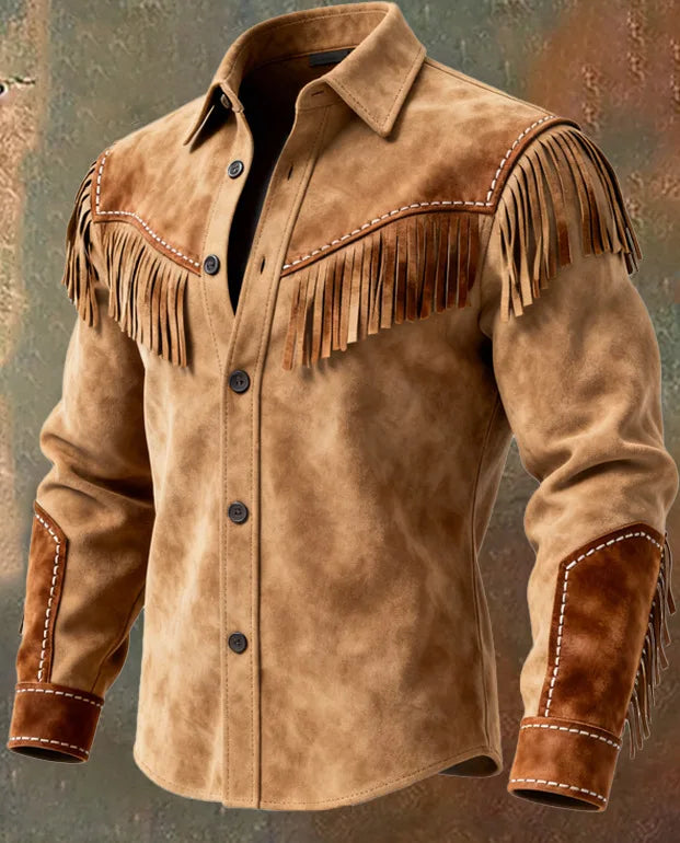 Men's Fur Fringed Winter Jacket – Vintage Streetwear Coat