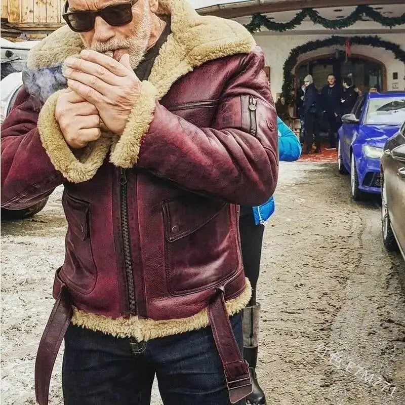 Men's Vintage PU Leather Zip Jacket
