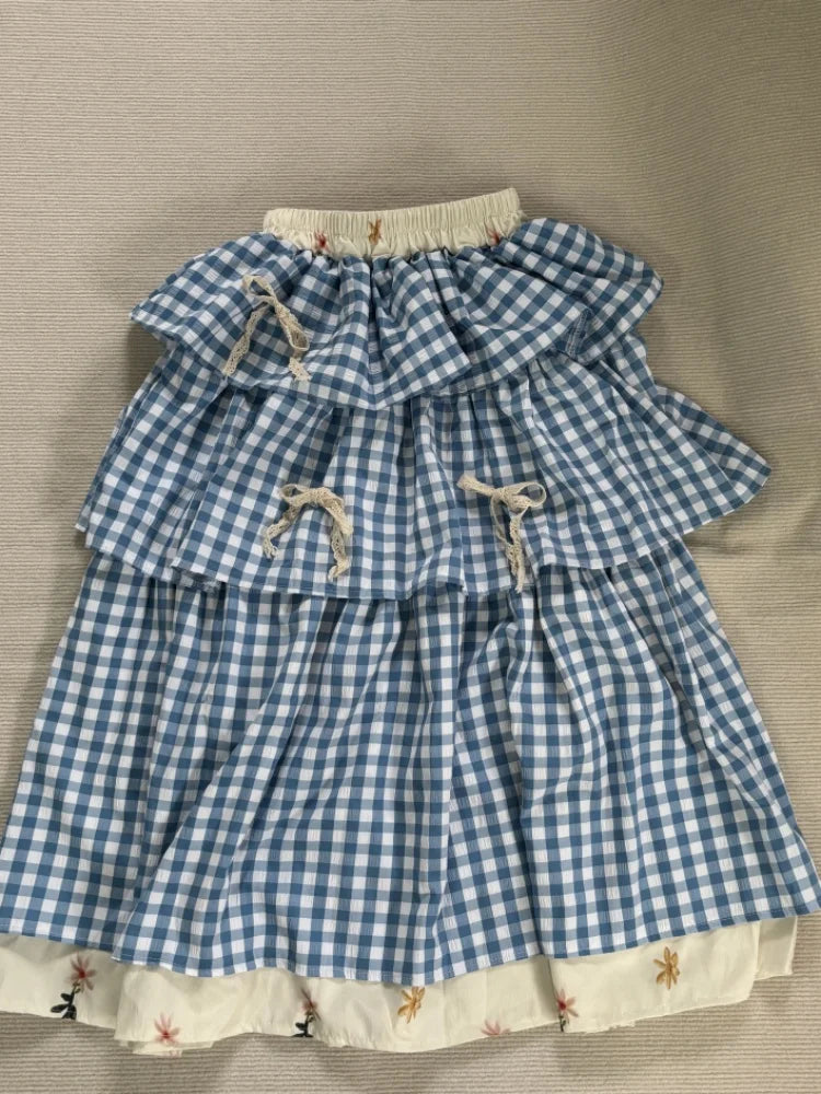 Women's Patchwork Plaid Skirt – Y2K Harajuku Style