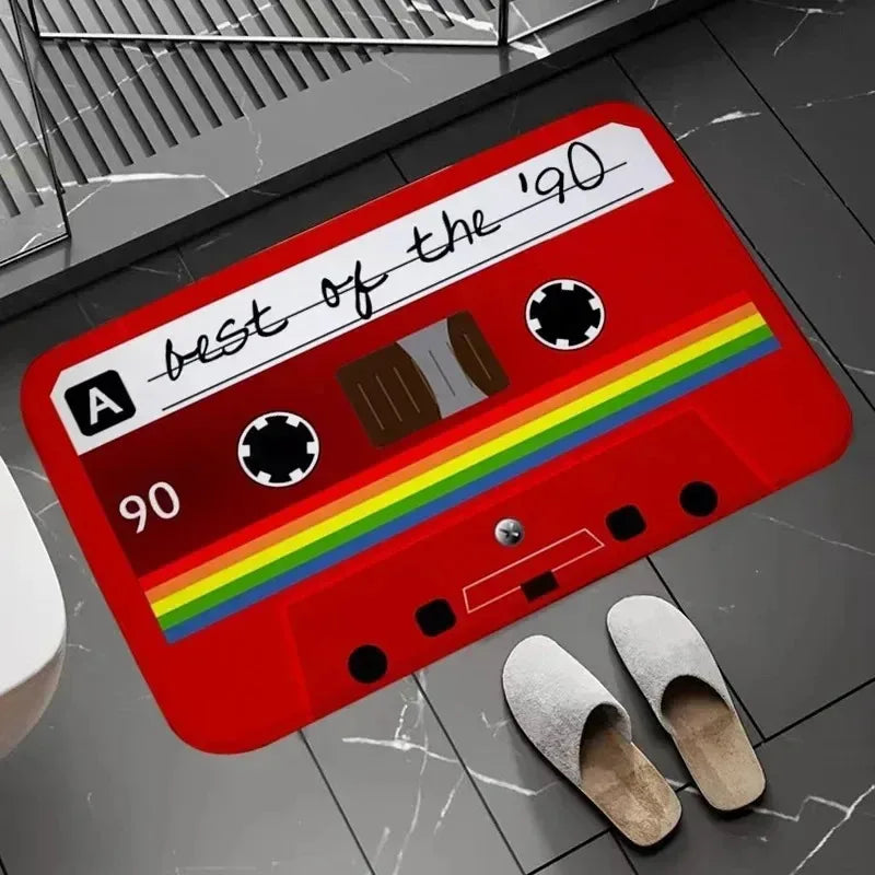 Retro Cassette Tape Rug – Music-Themed Door Mat