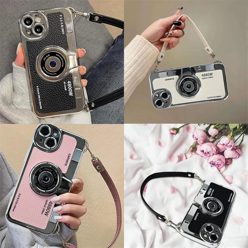 Vintage Camera Phone Case with Strap