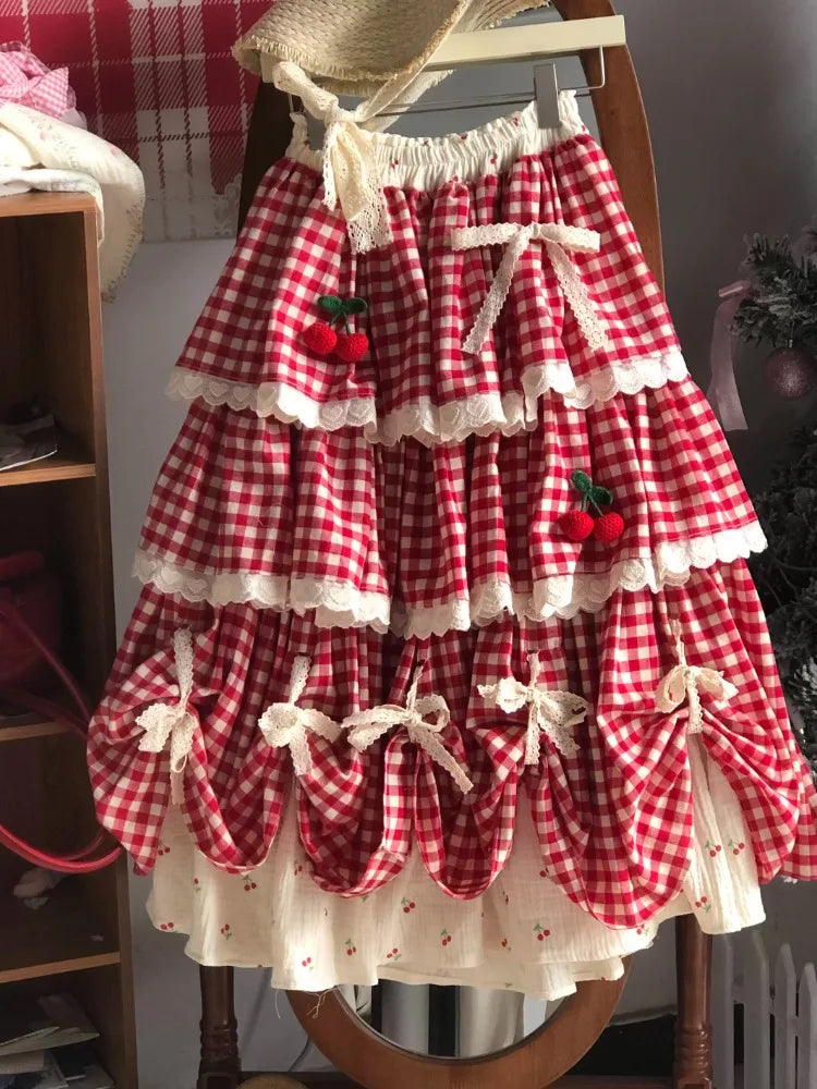 Women's Patchwork Plaid Skirt – Y2K Harajuku Style