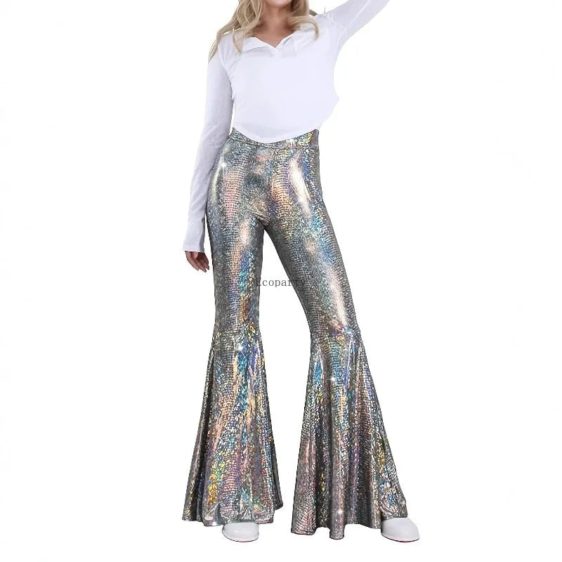 Women's Sequin Flared Disco Pants